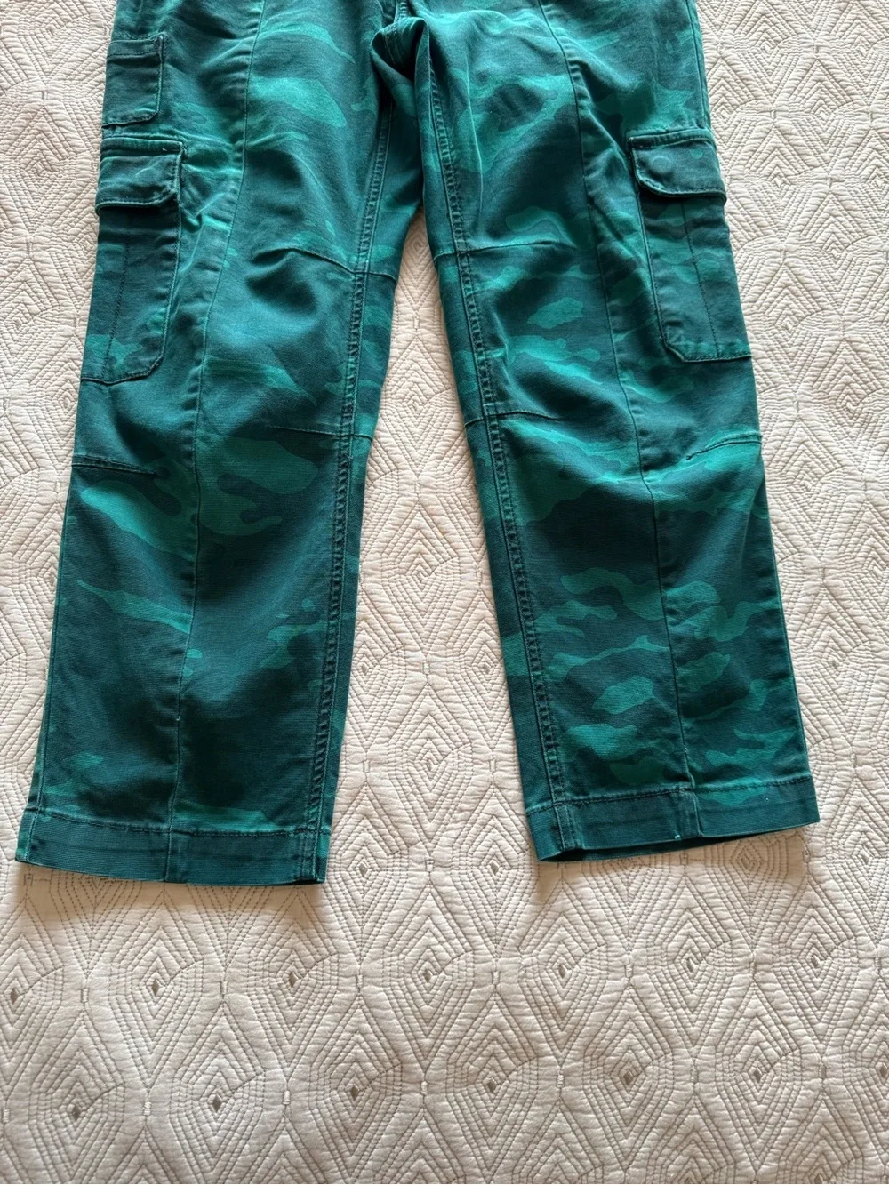 Anthropologie Austin Cargo Trousers Pants Camo Dark Turquoise Size 27 - Picture 7 of 16